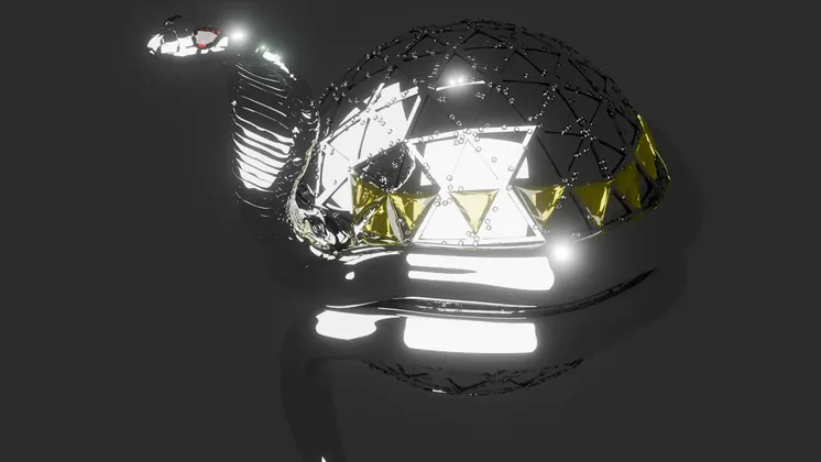 Gold panels added to the sphere