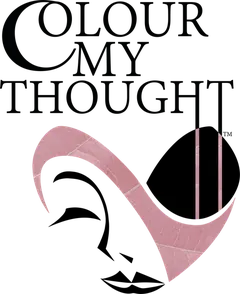 The Colour My Thought logo: a pink profile and script lettering
