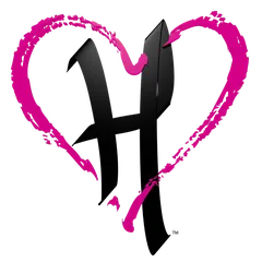 Harriet Heart logo, a pink heart around an H