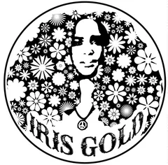 Iris Gold logo, a portrait framed in flowers