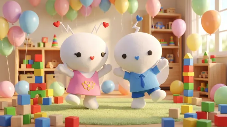 The LuvBugz dancing in a playroom