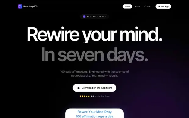 The home page of the NeuroLoop 100 website