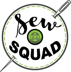 The So Squad logo: a needle and button in a stitched circle